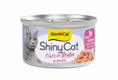 24 x 70 g - GimCat ShinyCat Filets in jelly kip + garnalen
