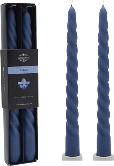 Scentchips IJsberg Gedraaide Geurkaarsen - Swirl Geurkaars - Geurkaarsen Geschenkset - Geur Kaars - 20 Branduren - 2 Stuks