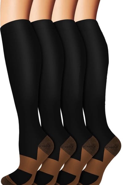 Compressie Sokken - 2 Paar - Compressiekousen - Hardlopen - Wandelen - Unisex - Maat 41-46 - Zwart