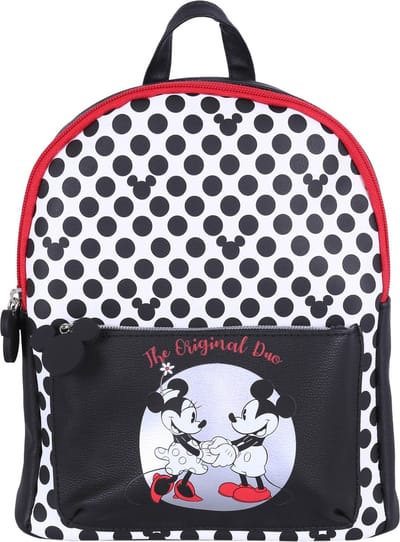 DISNEY Mickey Mouse Rugzak van eco-leer voor jongeren, ruime stadsrugzak 26x21x12 cm