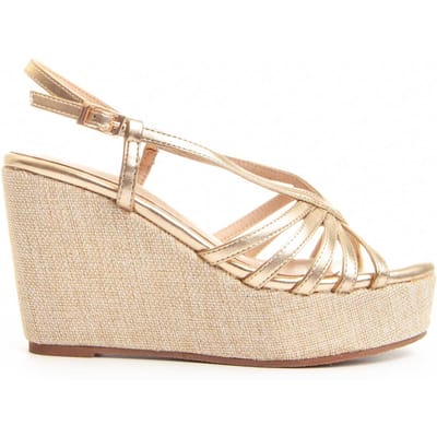 Sandale Compensée en Esparto Pour Femme.  Montevita  Wesparto5  88501 39 or