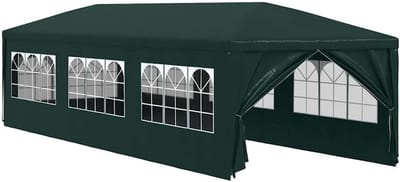 Partytent - Feesttent Paviljoen - Buitenfeesten Tuinfeesten - UV Waterbestendig Frame - 9x3 Meter - Groen