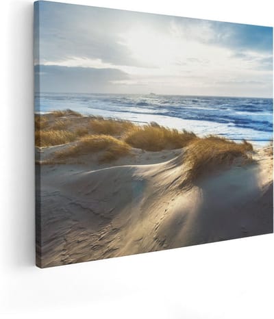 Artaza Canvas Schilderij Duinen - 50x40 cm - Wanddecoratie Strand En Zee - Muurdecoratie Zeezicht - Kamer Accessoires Woonkamer
