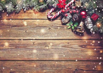 Kerst Placemat vinyl | Oud hout | 6 stuks