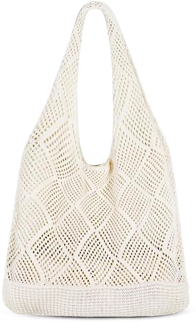 Sac Fourre Tout en Maille Au Crochet - Strandzak Vrouw Ete voor Vakantie - Bohème Esthétique à Hand et à Provisions