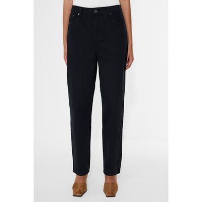 French Connection Loren Twill Barrel Leg Denim Black Maat: 8 | Wijde Broeken Outlet | Dames | Zwart