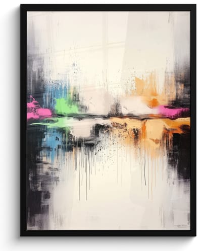 Poster in lijst - Fotolijst 50x70 cm - Posters - Abstract - Kleurexplosie - Landschap - Posterlijst zwart - Decoratie - Wanddecoratie woonkamer - Muurdecoratie slaapkamer
