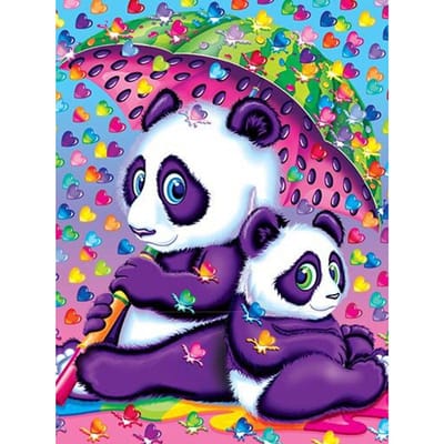 Diamant borduurwerk diamant schilderij kruissteek diamant onvoltooide diamant mozaïek panda's verbergen 20X30CM blue