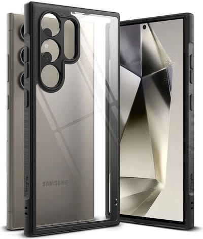 Ringke Fusion Bold | Hoesje Geschikt voor Samsung Galaxy S24 Ultra | Back Cover Transparant / Zwart