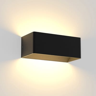 NETTLIFE LED Wandlampen | Zwart | 3000K warm wit licht | Modern | 5W | IP20 | Up Down wandlamp | 20cm | Trap wandlamp