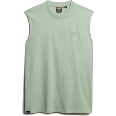 Superdry Essential Logo Unbrushed Mouwloos T-shirt Groen S Man