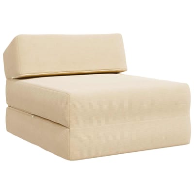 vidaXL - Vouwbare - Sofa - Bed - Crèmekleurig - 60 - x - 70 - x - 41 - cm - Stof