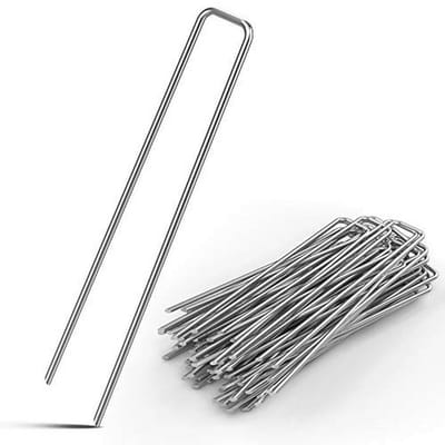 Set van 100 verzinkte stalen grondankers 150x2,7mm voor tuin en kamperen