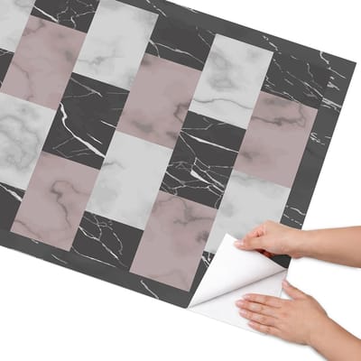 Coloray Meubel Wrap Folie - Zwart Meubelfolie - 75x150 cm - Decoratiefolie Marmerstijl - Meubel Wrap Folie - Modern Meubelfolie - Plakfolie Meubels - Keuken decoratie - Achtergronden en patronen