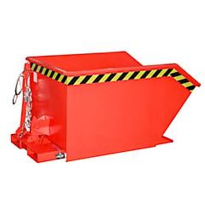 Bauer GU-E 500 kipcontainer, met zeefplaat & aftapkraan, olie-/waterdicht, geschikt voor vorkheftrucks, B 780 x D 1440 x H 680 mm, vuurrood RAL 3000