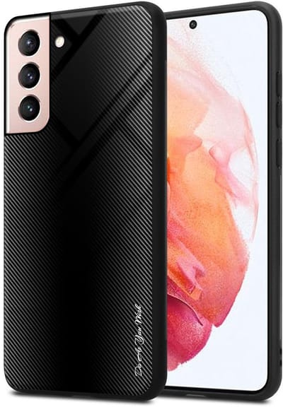 Cadorabo Hoesje geschikt voor Samsung Galaxy S21 5G in OPAAL ZWART - Beschermhoes gemaakt van TPU silicone Case Cover en achterkant van gehard glas