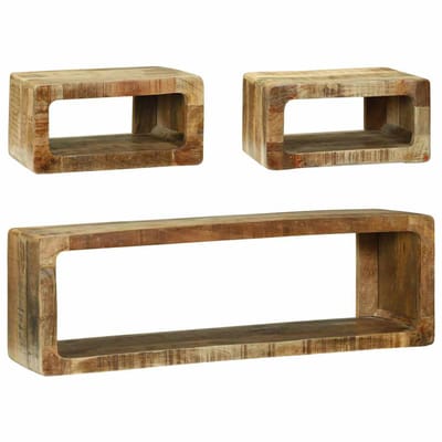 vidaXL - Tv-meubelset - 3 - st - Bruin - 100 - x - 30 - x - 32 - cm - Massief - mangohout