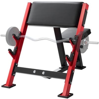 VEVOR Preacher Curl Bench Krachttrainingsbanken (Max. Belasting 300 kg), Fitnessapparatuur voor de Home Gym, Geïsoleerd Halterstation, Bicepsstation met Zittende Arm, Verstelbare Halterbank