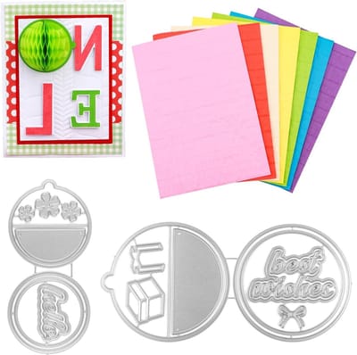Set van 9 Stuks Honeycomb Papieren Pads en Ronde Snijmallen met Magneten voor DIY 3D Knutselprojecten en Pop-Up Kaarten, Inclusief 30 Laagjes en 2 cm Lijndikte voor Creatieve Kaartdecoratie