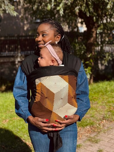 Afrikaanse Print Draagdoek / Draagzak / baby wrap / baby sling - Gele Diamant - Baby wrap carrier