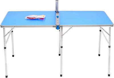 Mini Tafeltennistafel - Opvouwbare Tafeltennis - Binnen en Buiten - Inclusief Net en Accessoires - 152 x 76 cm