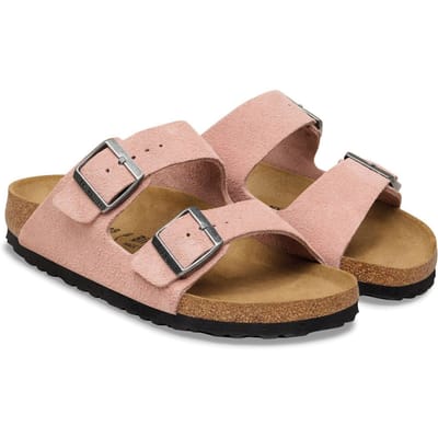 Birkenstock Arizona suède roze smal voetbed dames slipper
