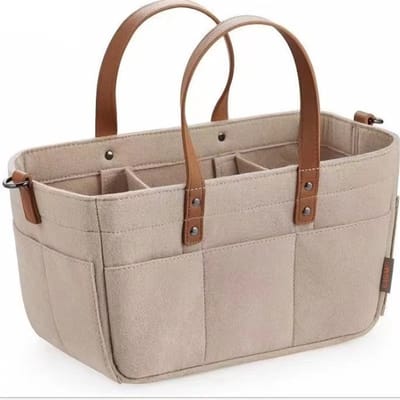 Momy-Babytas-Luxe Luiertasje Zachte Stof – Grote Capaciteit – Afneembare Vakken – kaki-33*15*18cm