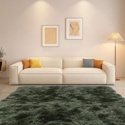 Pluizig hoogpolig tapijt - wasbaar - 80 x 160 cm - hoogpolig - woonkamertapijten - antislip - voor woonkamer - slaapkamer - behaaglijk vloertapijt voor kinderen - huisdieren - donkergroen