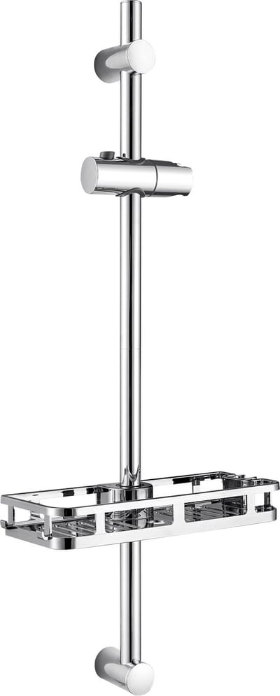 DERW Max Glijstang - 70 cm- Verstelbare hoogte - Met Zeepschaal - RVS - Wandmontage - Chroom