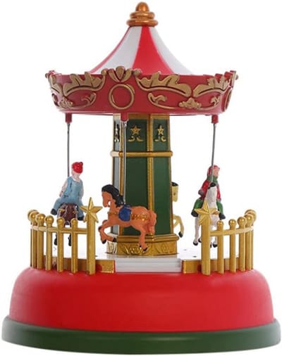 Christmas Mini Music Box Luminous Music Carousel Ferris Wheel Animated Christmas Gift Romantic Desktop Decoration, for Home Decor, Wedding en Christmas Decoration (1#90)