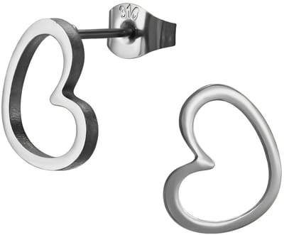 Joy Ibiza - hartje oorbellen - open hartje - chirurgisch staal - 12 x 9 mm - ip/pvd