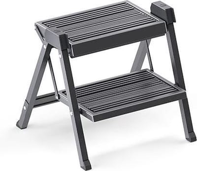 Hailo StepFix Inklapbaar Opstapje – Antislip Keukentrapje & Caravantrapje – Stevig en Compact – Grijs