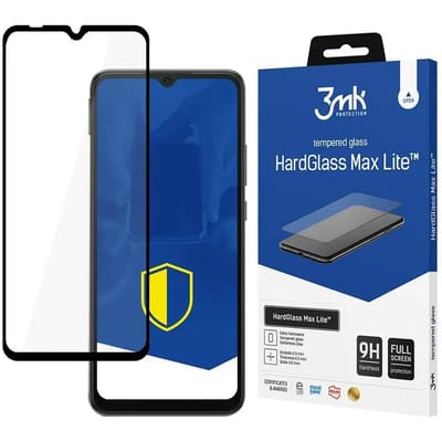 3mk, Gehard Glas voor Poco C40 / Redmi 10C HardGlass Max Lite 9H, Zwart / Transparant