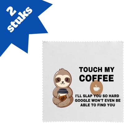 Akyol - koffie brillendoekjes - Koffie - koffieliefhebber cadeau - leuke cadeau - met opdruk - coffee gift - verslaafd aan koffie - collega cadeau - 17,8 bij 17,8 cm - 2 stuks