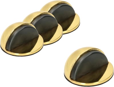 Deurstoppers Set - Deur buffers - Bescherming Muren - Met Rubberen Buffer - 4 Stuks - Messing