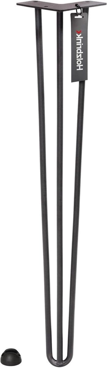 Tafelpoot 3-stangen - Haarspeldpoot Meubelvoet - Meubels Maken - Massief Staal 12mm - 60 cm - Ruw Gelakt Staal