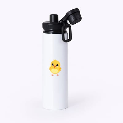 Hacebo® - Kuikentje waterfles met draaidop zwart - Kuiken - Dieren liefhebbers - Kinderboerderij - vogels - kippen - eenden - water fles - 850ML