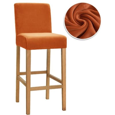 Housses de chaise de Bar en tissu velours, extensibles, douces, lavables, à dossier court, pour cuisine, maison, hôtel, Banquet 1 Piece