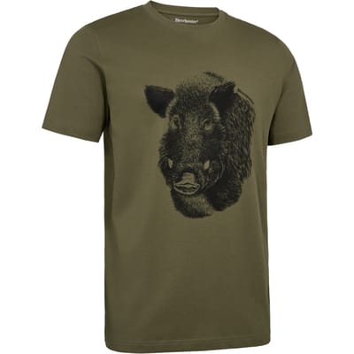Deerhunter Jaxon Heren T-shirt korte mouw Scandinavisch T-shirt Glen Green Maat S