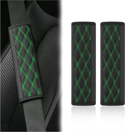 Gordelhoezen - Veiligheidsgordel Pads - Comfortabel Rijden - Verstelbare Klittenbandsluiting - 7 x 5 x 20 cm - Zwart