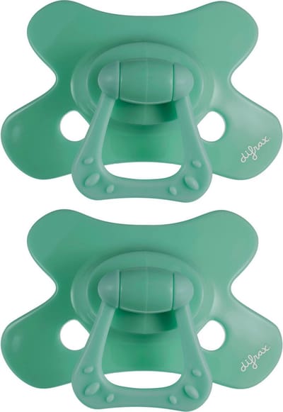 Difrax Fopspeen Natural - 12 tot 18 Maanden - Donkergroen - 2 Stuks