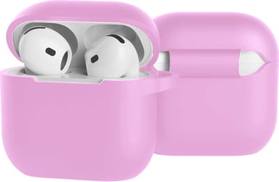 Case - Geschikt voor Apple AirPods 4 - Siliconen Hoes met Clip - Silicone Hoesje Cover - Flamingo