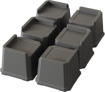 Dailygoods- Bedlifters 7,5 cm - Meubelverhoger - Heavy Duty - Zwart - Set van 6 - Schokbestendig - Meubelverhogers