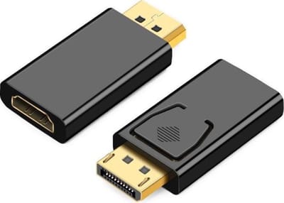 Techvavo® Set van 2 - DisplayPort naar HDMI Adapter - Verbind en Stream in HD Kwaliteit - Compatibel met Monitoren en Projectoren