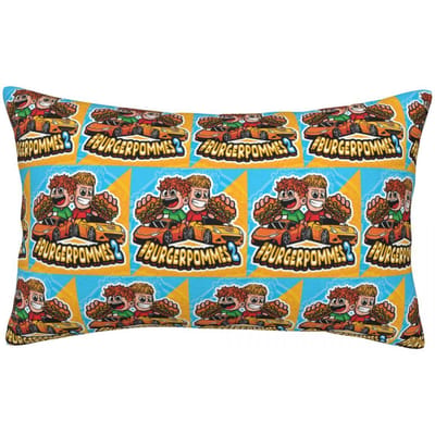 LukasBS Burgerpommes ICrimax Jeu Housse de Coussin Rectangulaire Décor Chambre à Coucher Lit Maison Confort Coussin Jeté 60x40cm blue