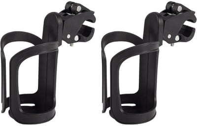 TOVBMUP 2 Stuks Flessenhouder - 360° Roterend Drinkbekerhouder - Geschikt voor Fiets Mountainbike Kinderwagen Rollstoel - ABS Materiaal - Voor Buisdiameter 0.74-1.65 Inch - Afmetingen 14.5x8.6cm