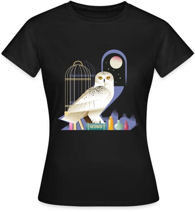 Harry Potter Hedwig De Uil Bij Nacht T-Shirt Dames