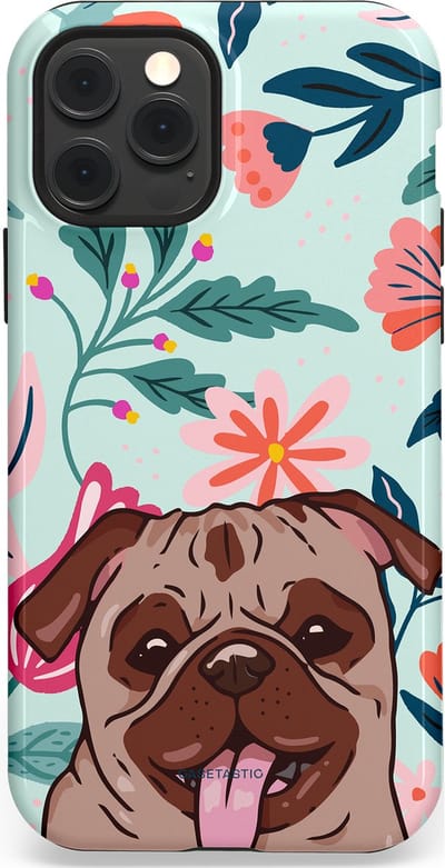 Casetastic Hoesje Geschikt voor Apple iPhone 12/12 Pro Magsafe - Stijlvolle Beschermende Duo-layer Case - Mopslik
