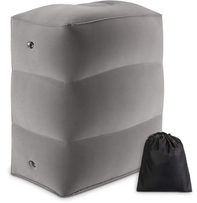 Vliegtuigbedje - Reiskussen - Voetensteun - 45x35x47 cm -Verstelbaar Vliegtuigbed voor Kinderen - Donker Grijs