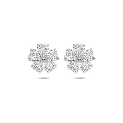 Zilveren gerhodineerde oorknoppen zirkonia 10.5 mm - 1342200